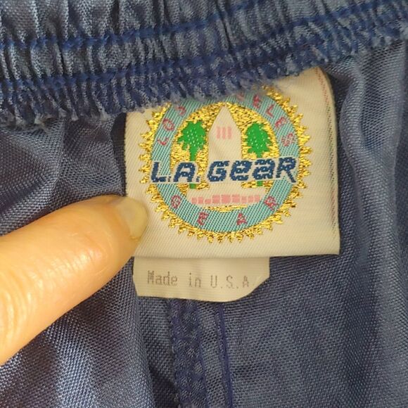 LA Gear Vintage Women's Jogger Nylon Wind Pants Blue Size M - Picture 3 of 7